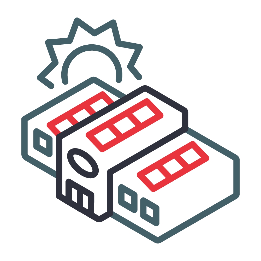 The image is a digital illustration of two USB flash drives with a sun-like symbol above them, potentially indicating data processing or connectivity.