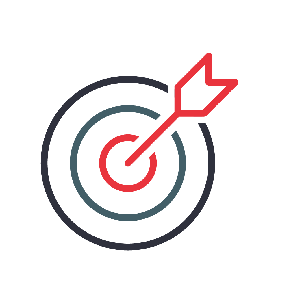 Bullseye Icon with an arrow hitting the bullseye