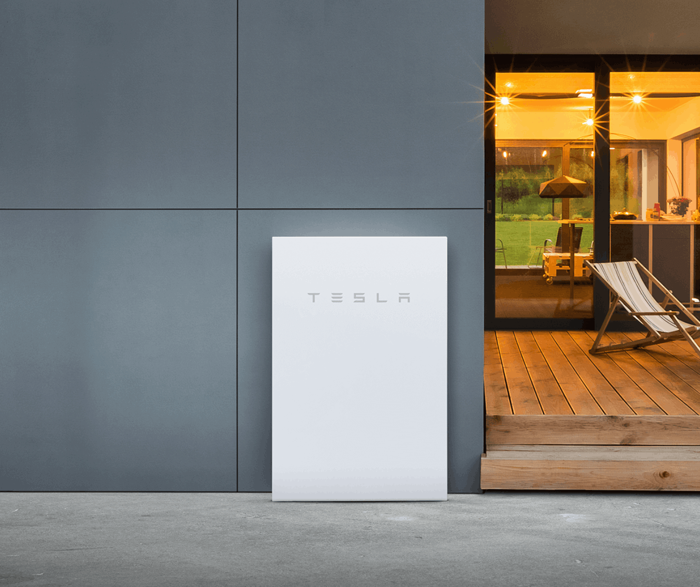 Exterior Tesla Powerwall Calgary installation by Rocky Mountain Solar Co on a modern residential home.